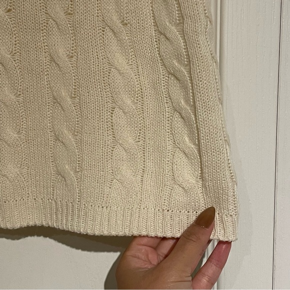 Cream Textured Cable Knit Tank Top Crop Summer Size Small - Picture 3 of 3